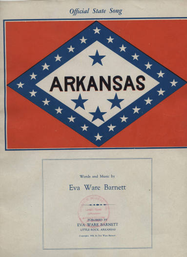 Sheet Music, "Arkansas, The Official State Song"