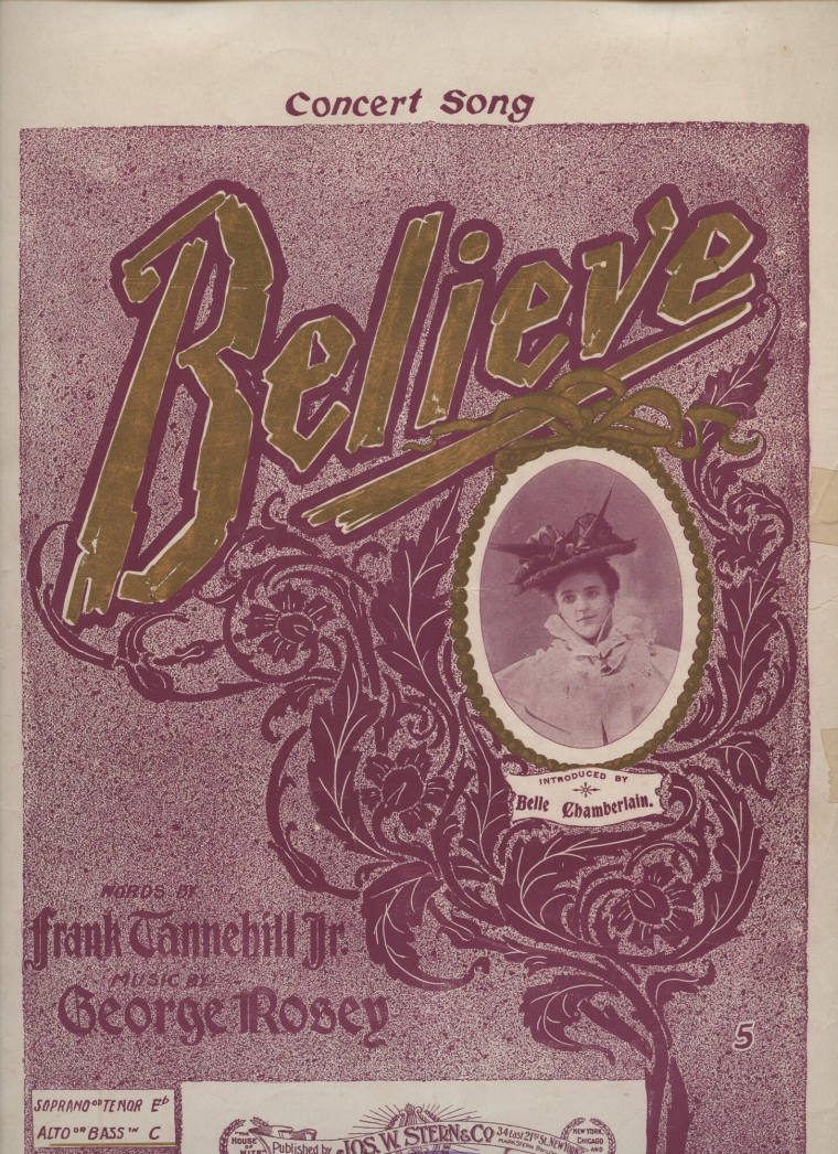 Sheet Music, "Believe"