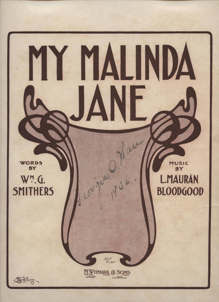 Sheet Music, "My Malinda June"