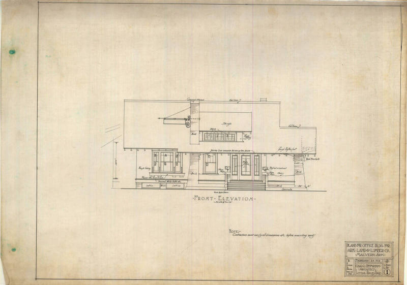 Drawing, Thompson Architectural - Arkansas Land & Lumber Co.