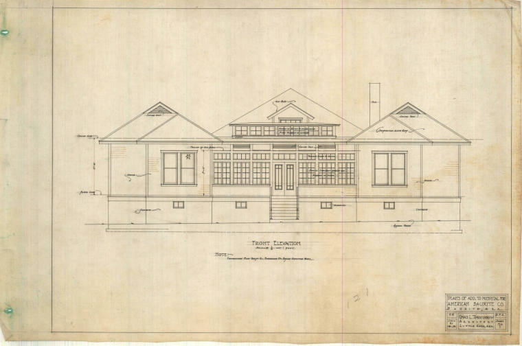 Drawing, Thompson Architectural - Bauxite Company Hospital