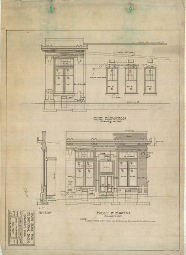 Drawing, Thompson Architectural- 1st National Bank, Malvern