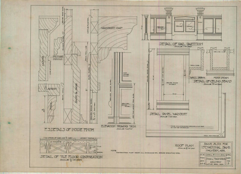 Drawing, Thompson Architectural- 1st National Bank, Malvern