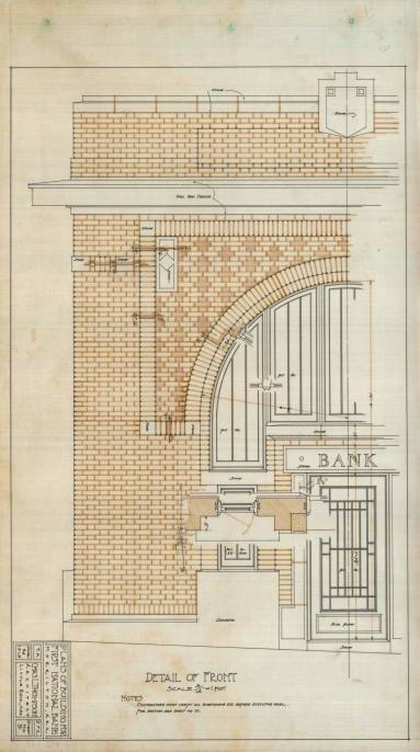 Drawing, Thompson Architectural- 1st National Bank, Morrilton