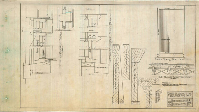 Drawing, Thompson Architectural- 1st National Bank, Morrilton