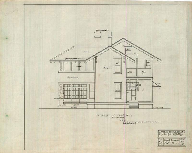 Drawing, Thompson Architectural- H.S. Mesler, Little Rock