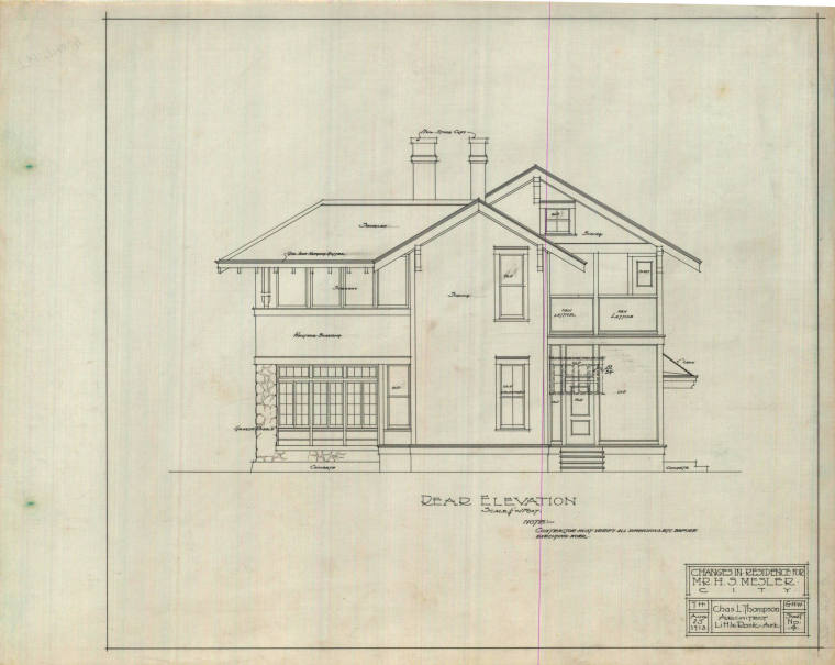 Drawing, Thompson Architectural- H.S. Mesler, Little Rock