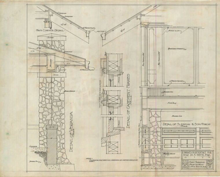 Drawing, Thompson Architectural- H.S. Mesler, Little Rock