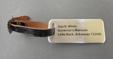 Suitcase tag, Gay White