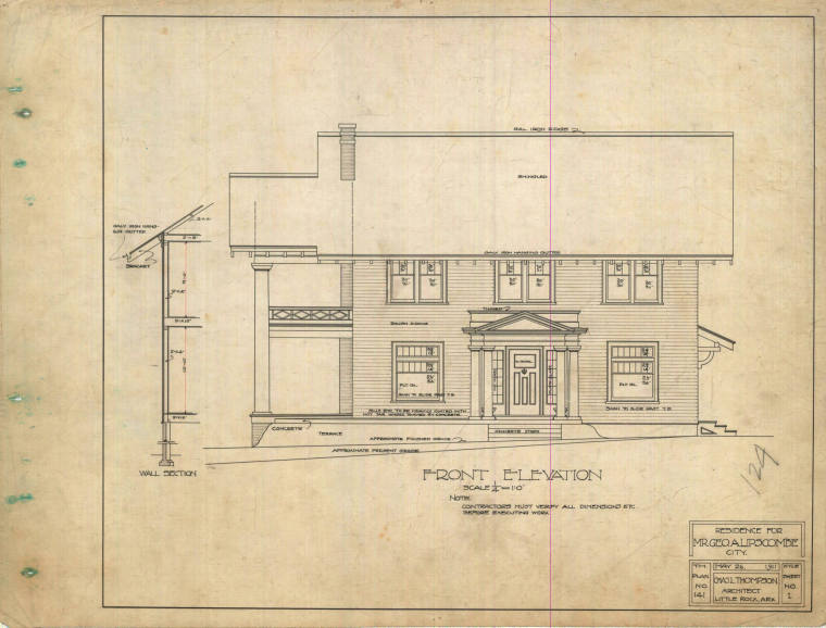 Drawing, Thompson Architectural - George Lipscombe, Little Rock