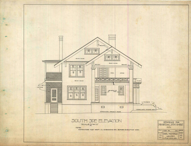 Drawing, Thompson Architectural - George Lipscombe, Little Rock