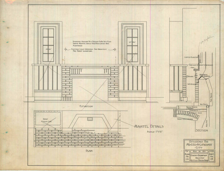 Drawing, Thompson Architectural - George Lipscombe, Little Rock