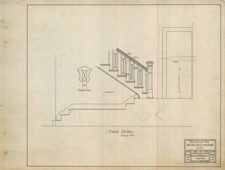 Drawing, Thompson Architectural - George Lipscombe, Little Rock