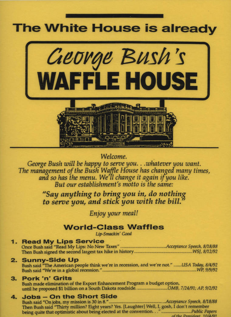 "Menu", Anti George H.W. Bush Political Souvenir