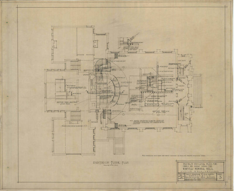 Drawing, Thompson Architectural - Winfield Memorial Church, Little Rock