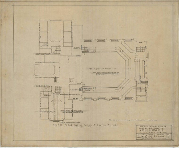 Drawing, Thompson Architectural - Winfield Memorial Church, Little Rock