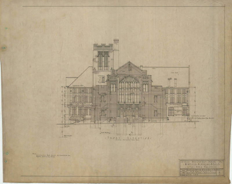 Drawing, Thompson Architectural - Winfield Memorial Church, Little Rock