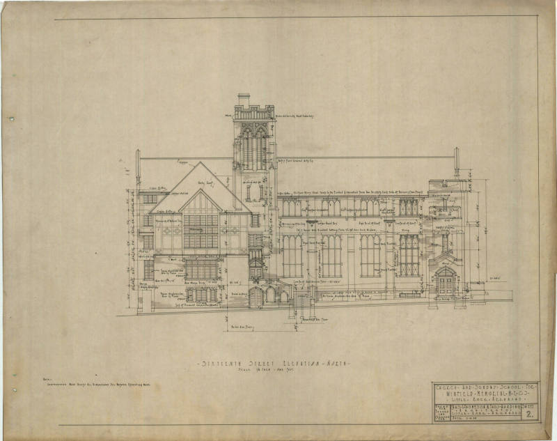 Drawing, Thompson Architectural - Winfield Memorial Church, Little Rock