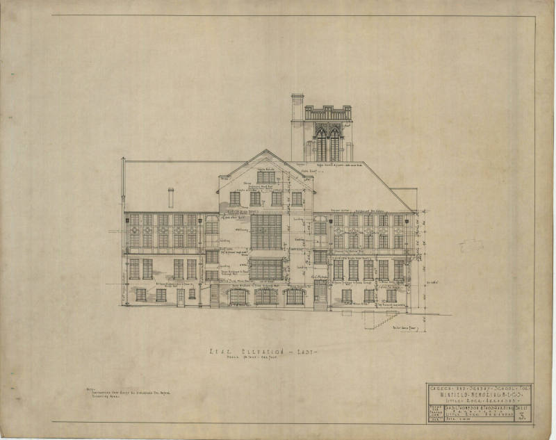 Drawing, Thompson Architectural - Winfield Memorial Church, Little Rock