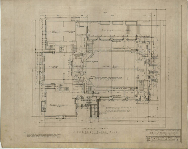 Drawing, Thompson Architectural - Winfield Memorial Church, Little Rock