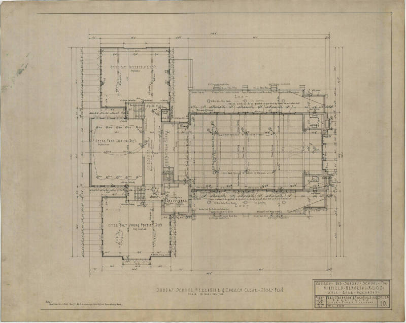 Drawing, Thompson Architectural - Winfield Memorial Church, Little Rock