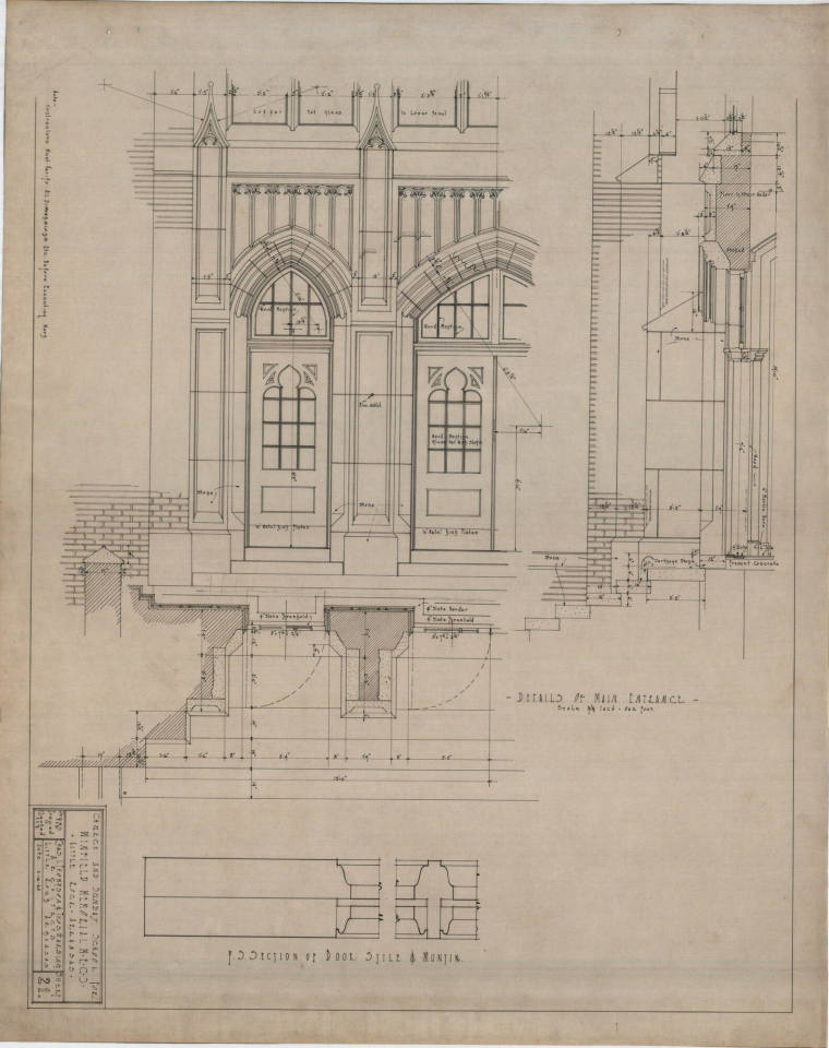 Drawing, Thompson Architectural - Winfield Memorial Church, Little Rock