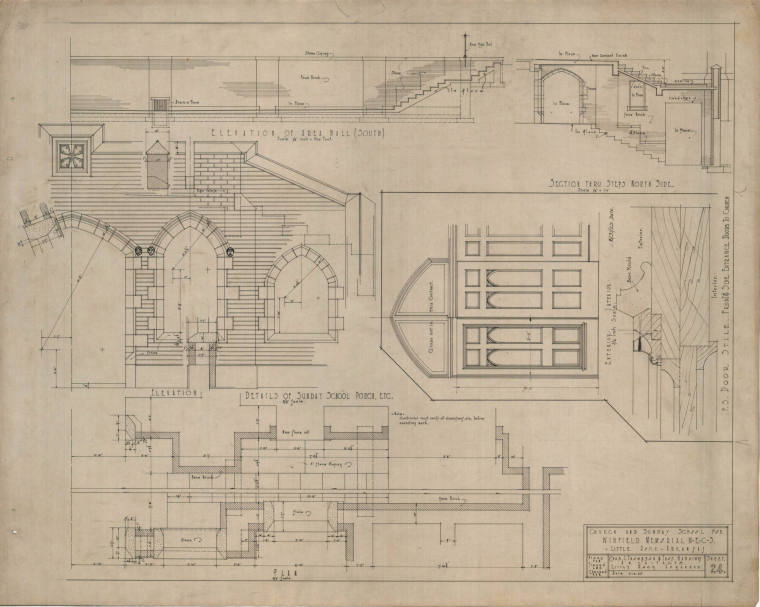 Drawing, Thompson Architectural - Winfield Memorial Church, Little Rock