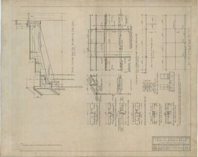 Drawing, Thompson Architectural - Winfield Memorial Church, Little Rock