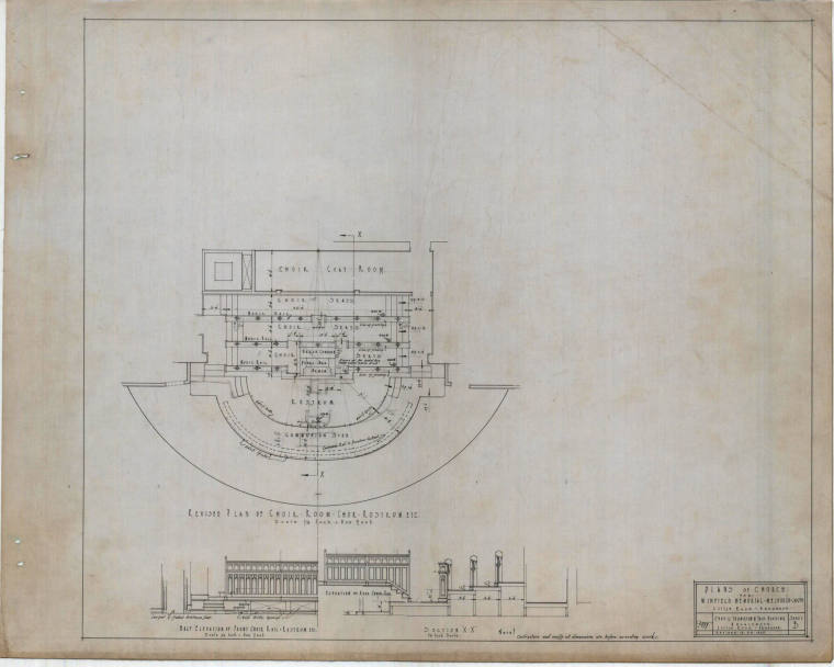 Drawing, Thompson Architectural - Winfield Memorial Church, Little Rock