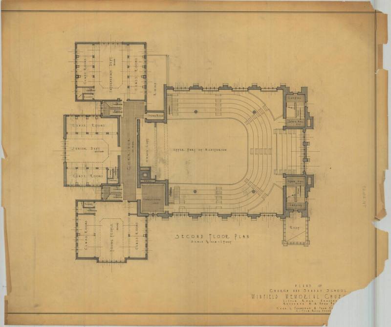 Drawing, Thompson Architectural - Winfield Memorial Church, Little Rock