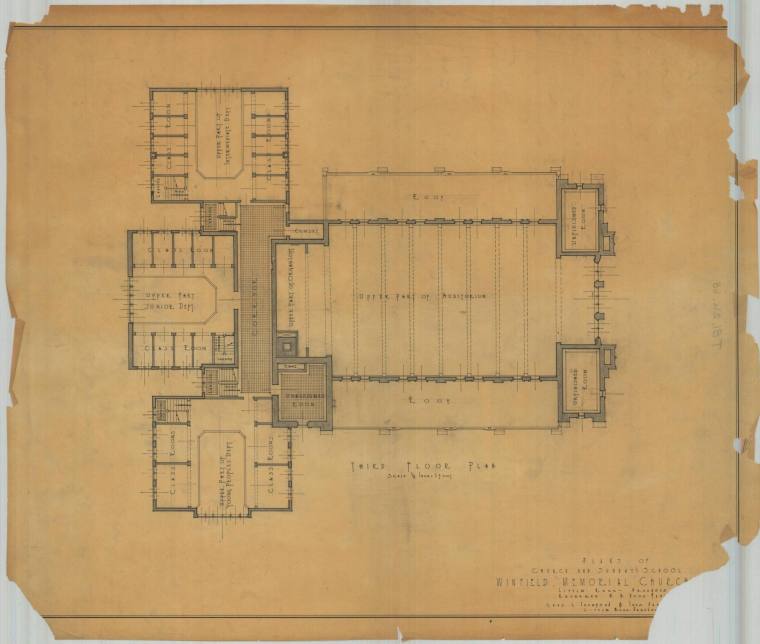 Drawing, Thompson Architectural - Winfield Memorial Church, Little Rock