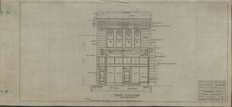 Drawing, Thompson Architectural - Eugene Lankford, DeVall's Bluff