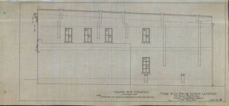 Drawing, Thompson Architectural - Eugene Lankford, DeVall's Bluff