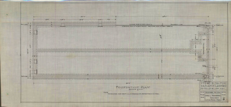 Drawing, Thompson Architectural - Eugene Lankford, DeVall's Bluff