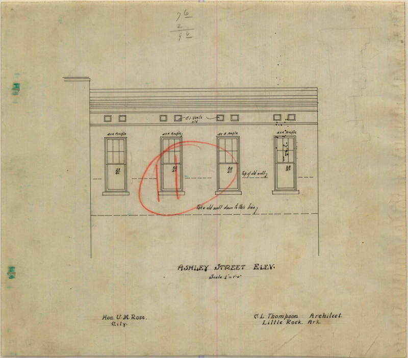 Drawing, Thompson Architectural - U.M. Rose, Little Rock