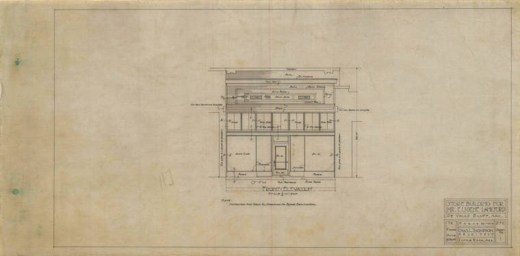 Drawing, Thompson Architectural - Eugene Lankford, DeVall's Bluff