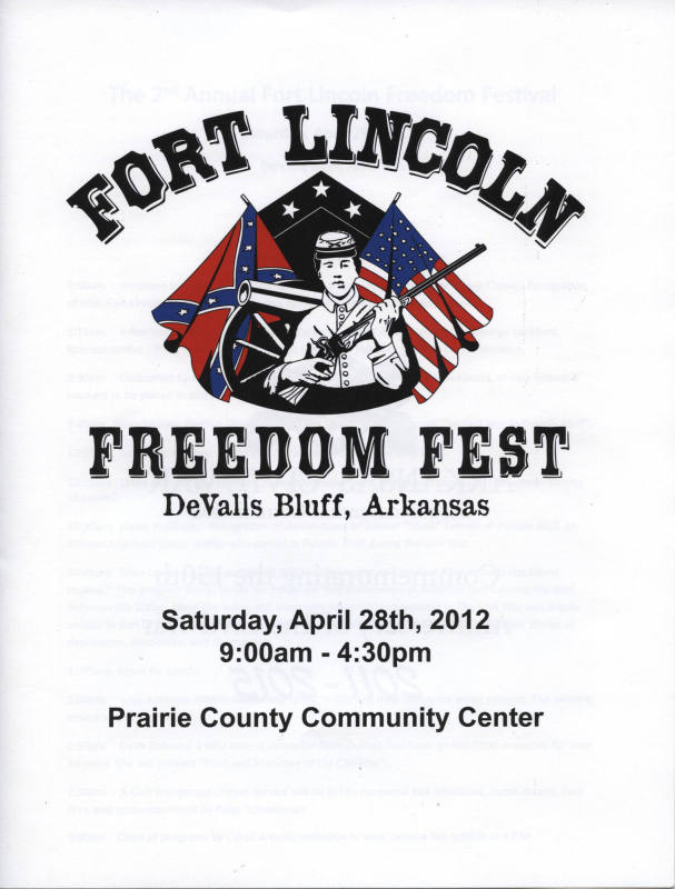 Program, Fort Lincoln Freedom Fest at DeVall's Bluff