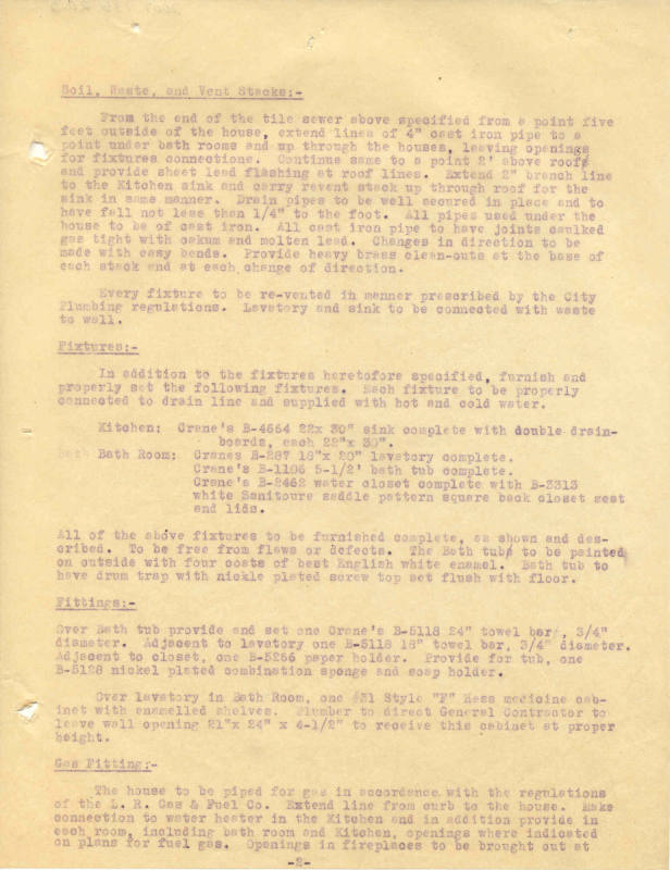 Charles Thompson Work Specifications - Fletcher Chenault, Little Rock