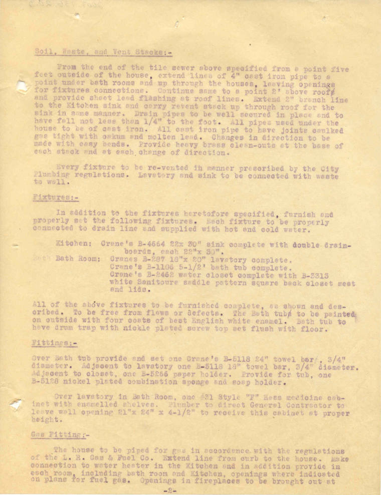 Charles Thompson Work Specifications - Fletcher Chenault, Little Rock