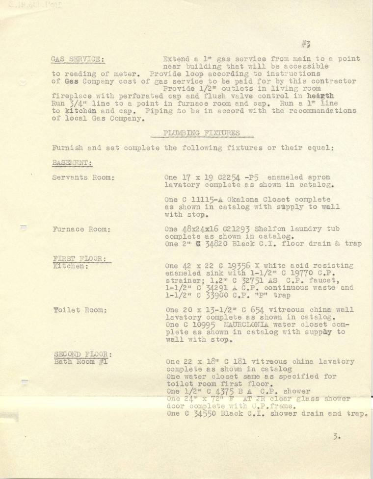 Charles Thompson Work Specifications - Victor Anderson, Little Rock