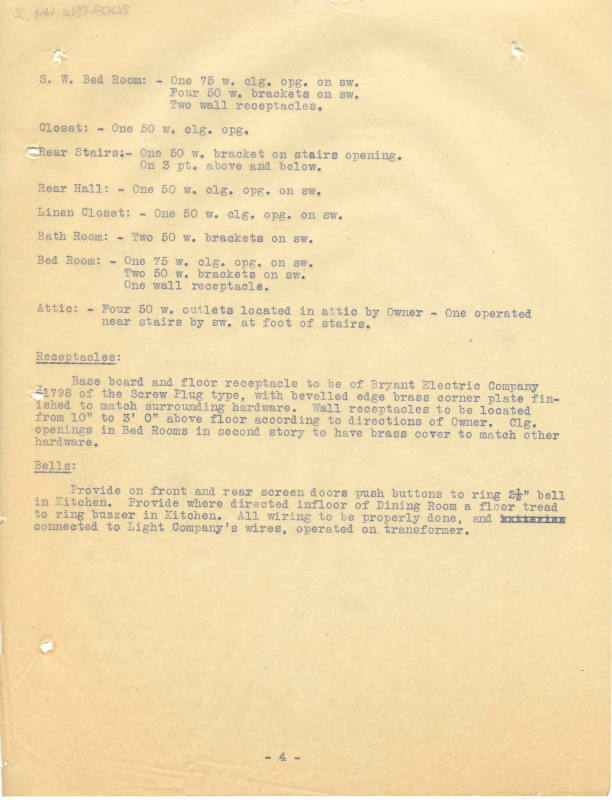 Charles Thompson Work Specifications - W.E. Ford, Little Rock