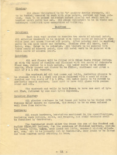 Charles Thompson Work Specifications - Mrs. M. Garner, Little Rock