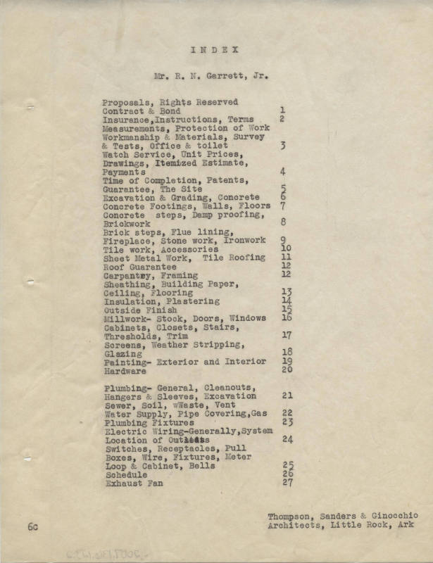 Charles Thompson Work Specifications - R.N. Garrett, El Dorado