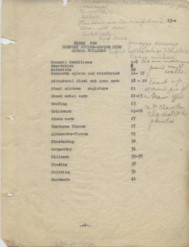 Charles Thompson Work Specifications, Newport Jr./Sr. High School