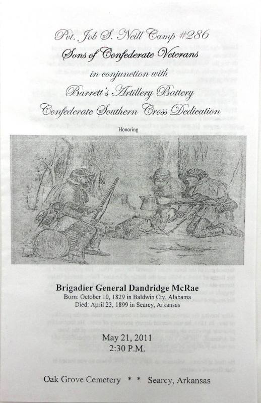 Program, Arkansas Civil War Sesquicentennial