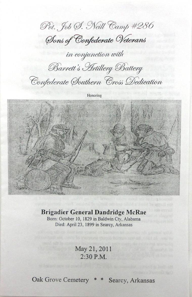 Program, Arkansas Civil War Sesquicentennial
