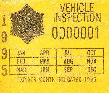 Sticker, Arkansas State Police Vehicle Inspection