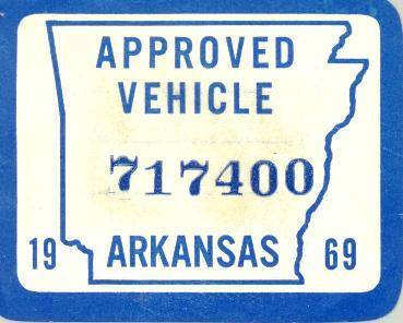 Sticker, Arkansas State Police Vehicle Inspection