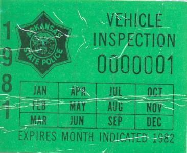 Sticker, Arkansas State Police Vehicle Inspection