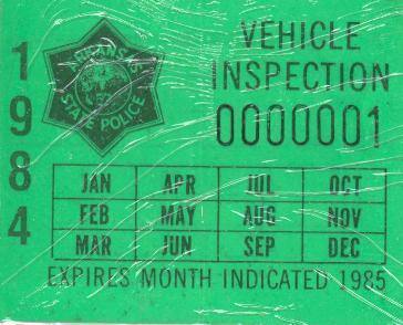 Sticker, Arkansas State Police Vehicle Inspection